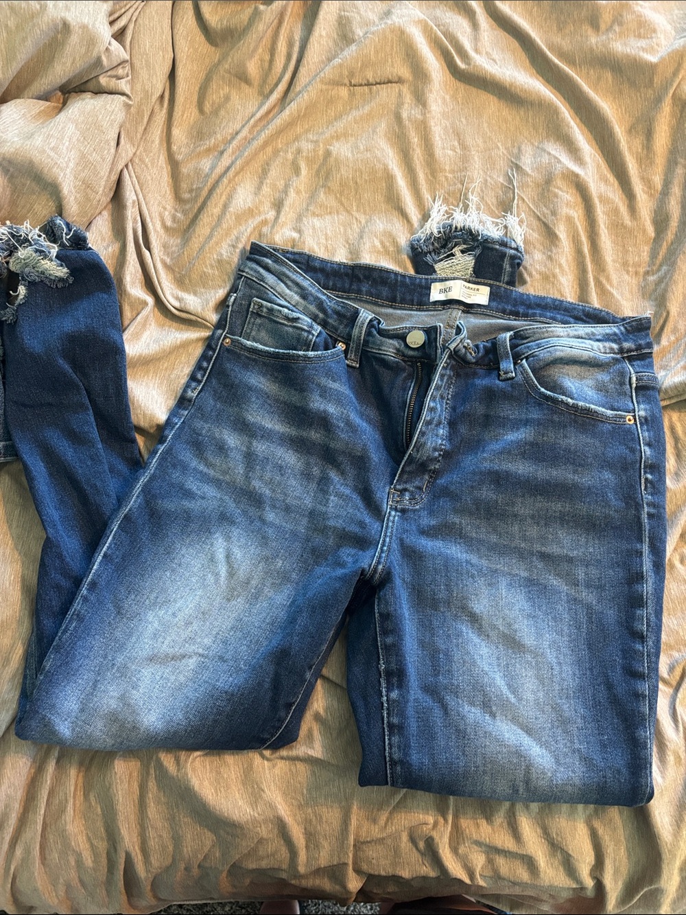 Buckle Blue Washed Distressed Skinny Jeans